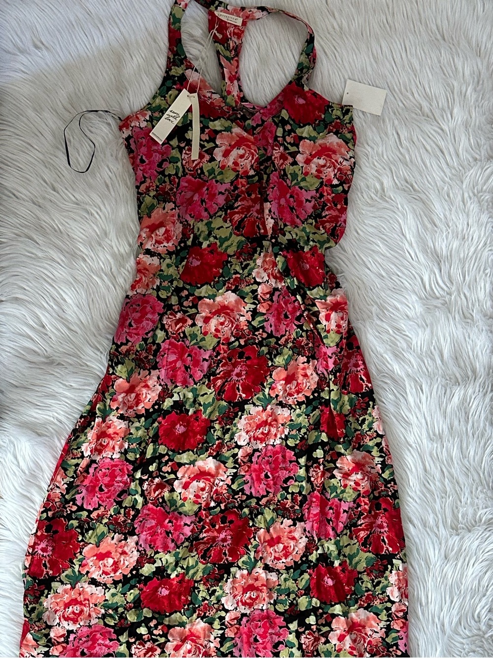 Love Stitch Floral Maxi Dress Multicolor Size S NWT - Picture 6 of 6